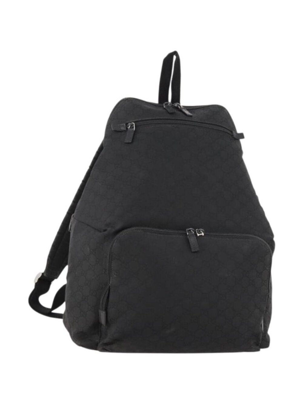 GUCCI GG Canvas Backpack Nylon Black Silver 179606